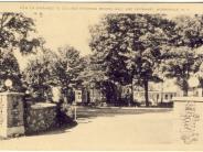 Black and white image of the entrance to Morrisville Agricultural School
